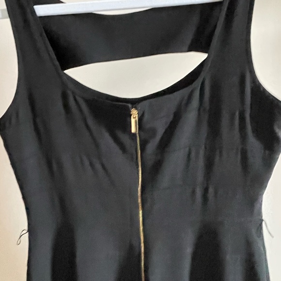 Vintage Cache Fit and Flare Dress in Black with Gold Mirror Plate Belt Size 10 - Picture 6 of 15